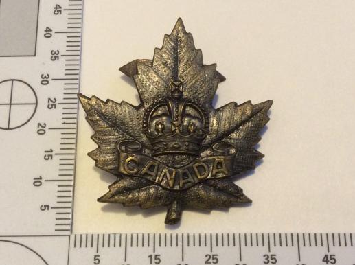 WW1 C.E.F General List Cap Badge, pickled finish, rear blades