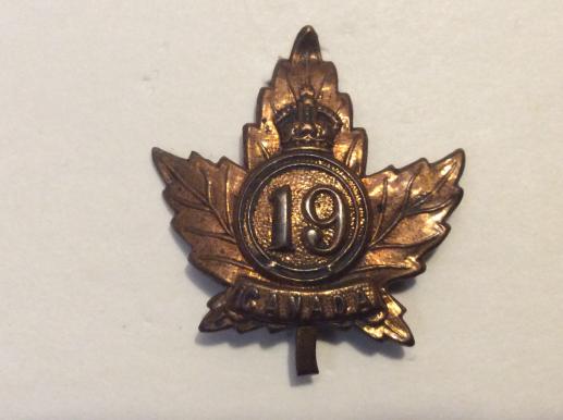 WW1 C.E.F 19th Infantry Battalion Collar Badge 