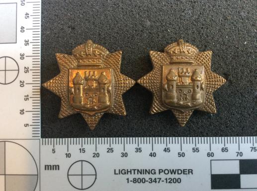QVC East Surrey Regiment Brass Other Ranks Collar badges