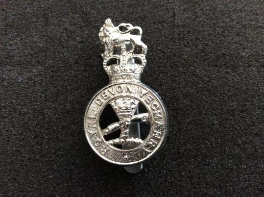 The Royal Devon Yeomanry Silver Anodised Cap Badge 