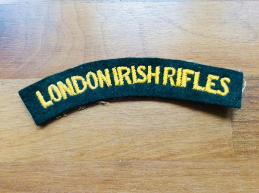 LONDON IRISH RIFLES cloth Shoulder title