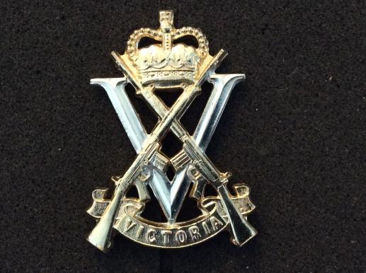 The Royal Victoria Regiment Anodised Hat Badge by Stokes 