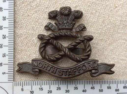North Staffordshire Regiment Officers Service Dress Cap badge