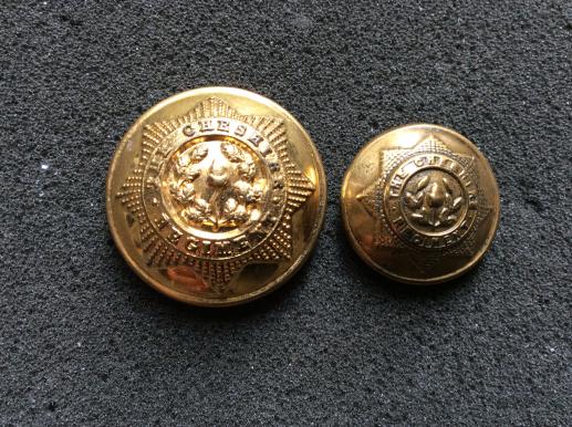 Post 1881 The Cheshire Regiment Officers Buttons