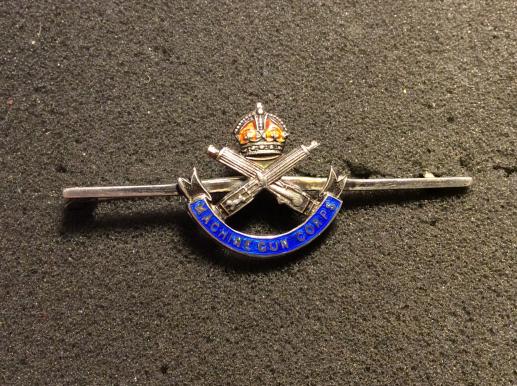 WW1 Machine Gun Corps Silver & Enamel Tie pin