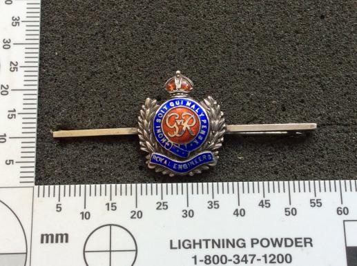 WW2 Royal Engineers Silver & Enamel Tie pin, Sweetheart 