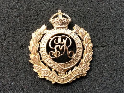 WW1 Royal Engineers Officers Gilt Cap badge