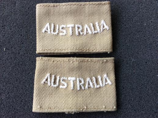 WW2 AUSTRALIA Slip-on Cloth Shoulder Titles 