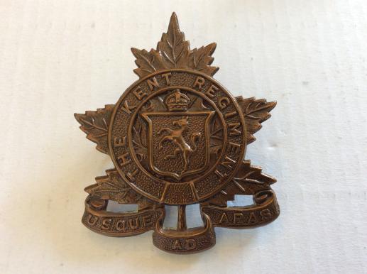 WW2 Canadian The Kent Regiment Cap Badge 