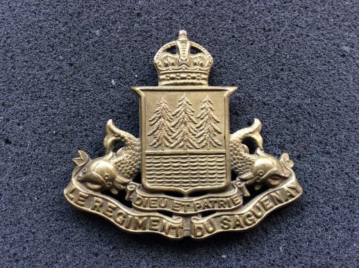 WW2 Canadian Le Regiment Du Saguenay Cap badge