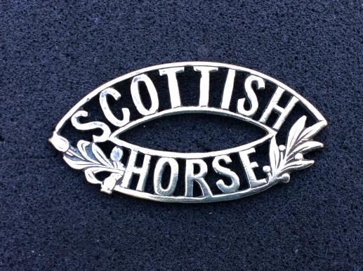 SCOTTISH HORSE brass shoulder title 