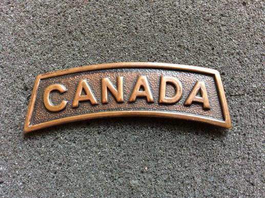 WW1 CANADA Other Ranks solid Shoulder Title 