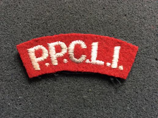 WW2 Canadian P.P.C.L.I Cloth Shoulder Title 