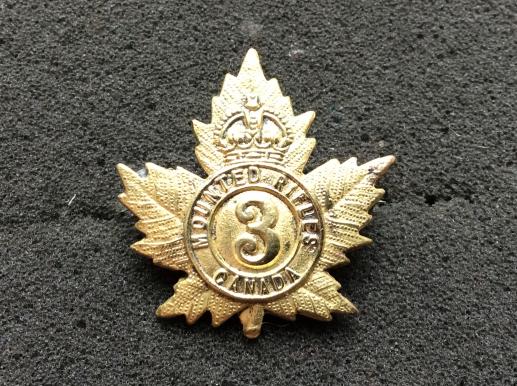 WW1 CEF The 3rd Mounted Rifle Battalion Collar Badge