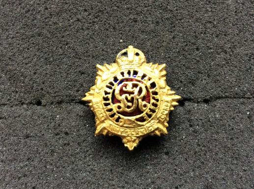 Post 1918 R.A.S.C Officers Gilt & enamel collar badge 