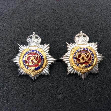 K/C Officers R.A.S.C Dress Silver Plated & Gilt collars