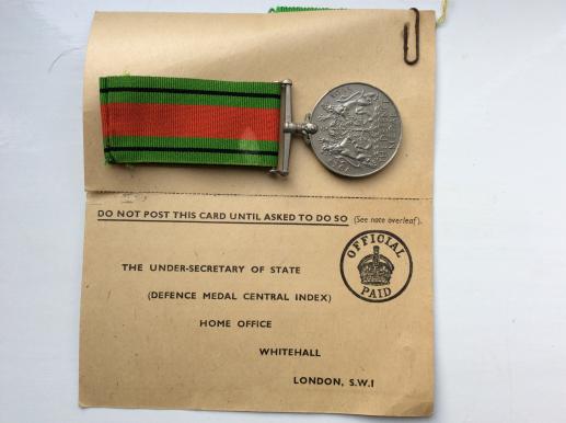 WW2 Defence Medal & Certificate awarded to woman from I Of W
