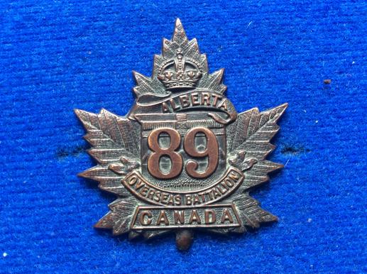 WW1 C.E.F 89th Infantry Battalion “Alberta Battalion” Cap Badge 