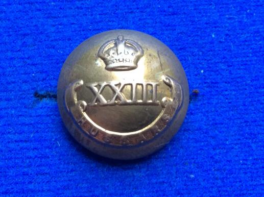 WW2 23rd Hussars Brass Button By Gaunt 