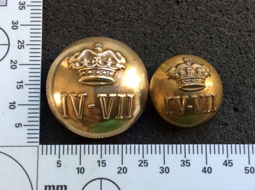 Post 1902 4th/7th Royal Dragoon Guards Buttons 