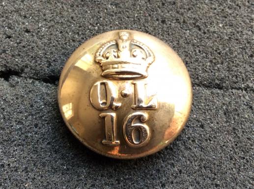 Post 1902 16th The Queens Lancers Large 23mm Button 