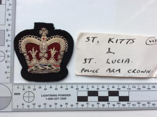 St Kitts & St Lucia Police Force Arm Crown 