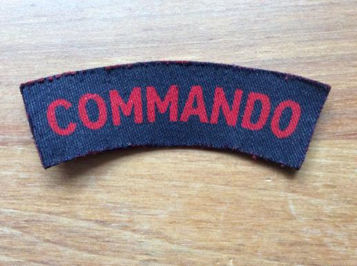 WW2 Printed COMMANDO Shoulder tile in mint condition 