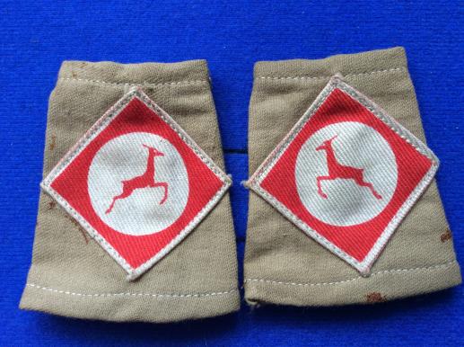 WW2 XIII Corps Printed formation signs on cotton sliders