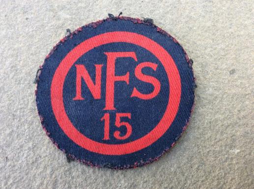 WW2 N.F.S (National Fire Service) 15 Division Printed badge