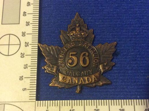 WW1 Canadian 56th Batt ( Calgary, Alberta) Cap Badge 