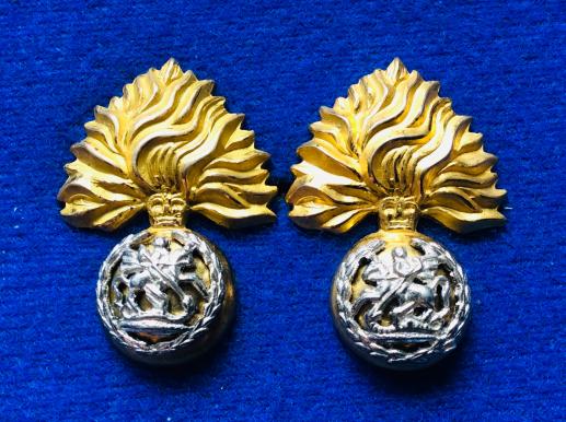 Officers Fusilier Brigade, Silver & Gilt Collar Badges 