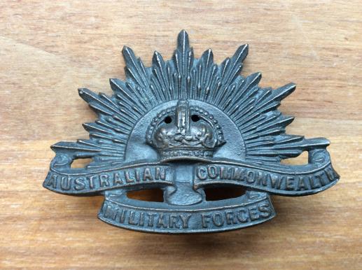 WW1/2 Locally Made AIF Rising Sun Hat Badge.