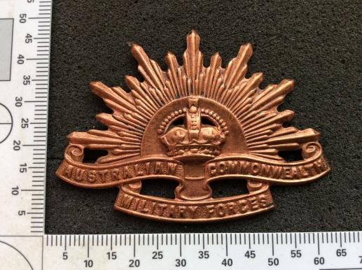 WW2 Australian Rising Sun Hat/ Cap Badge by General Plastics 