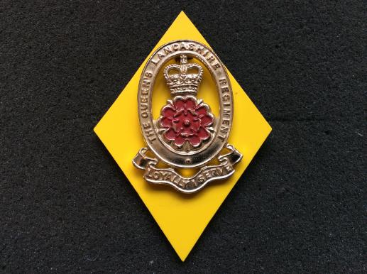The Queens Lancashire Regiment Anodised Cap Badge, with backing 