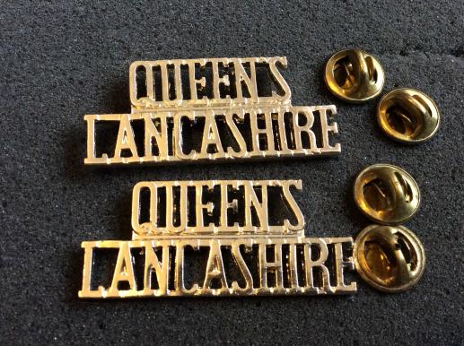 Queens Lancashire Regiment Anodised Shoulder Titles 