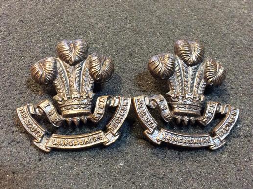 The south Lancashire Regiment Bronze OSD Collar badges