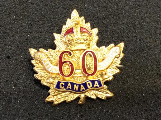 WW1 C.E.F 60th Battalion, Victoria Rifles Of Canada Sweetheart 
