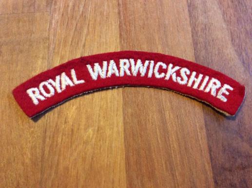 ROYAL WARWICKSHIRE Regiment Cloth Shoulder title