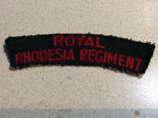 ROYAL RHODESIA REGIMENT cloth Shoulder title 