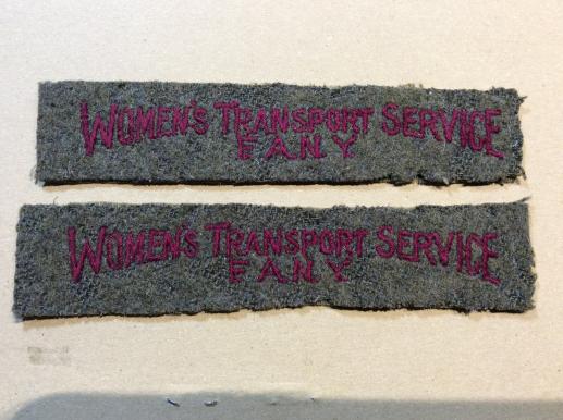WW2 F.A.N.Y WOMENS TRANSPORT SERVICE cloth titles