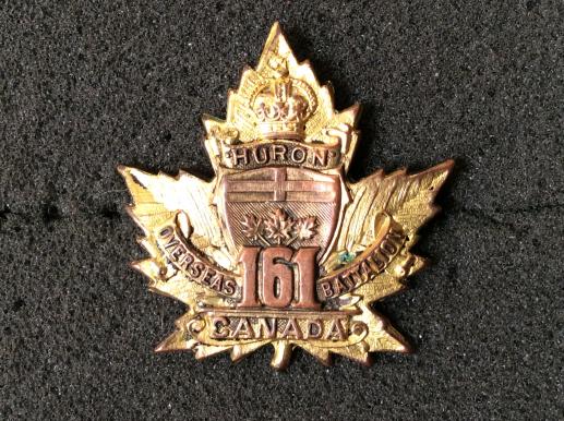 WW1 161st Batt ( Huron County) Collar Badge Sweetheart 