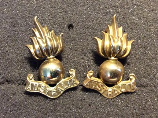 WW2 Royal Australian Engineers Brass Collar badges