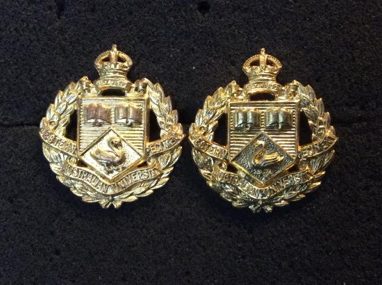 K/C Western Australia University Regiment Collar badges