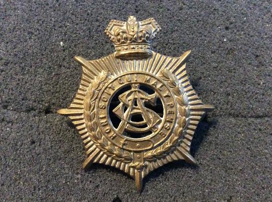 Q.V.C Army Service Corps Brass Other Ranks Cap badge