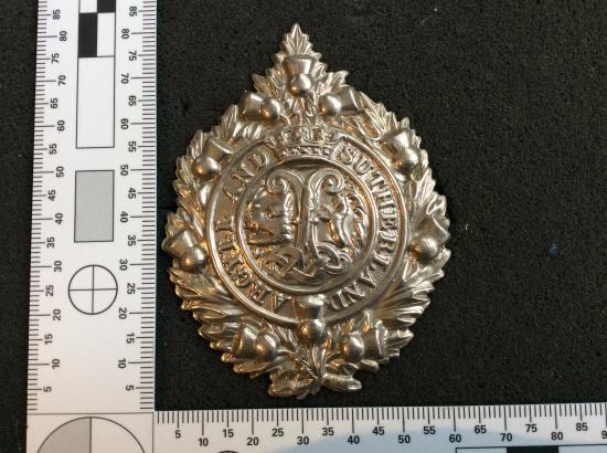 Argyle & Sutherland Highlanders non voided Glengarry badge