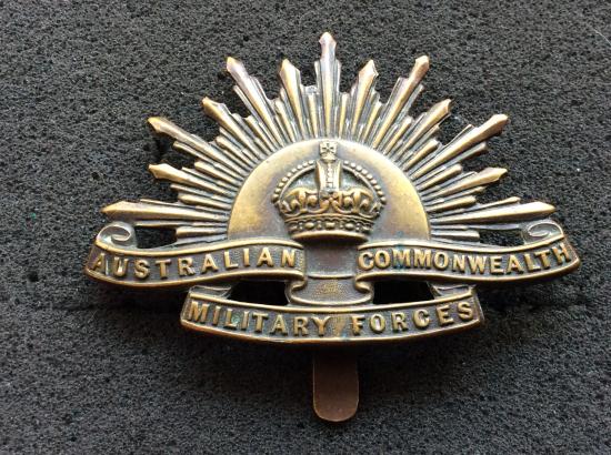 WW1 Australian Rising Sun Cap Badge By TIPTAFT