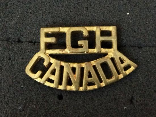 WW2 Fort Garry Horse Canada Brass Shoulder title