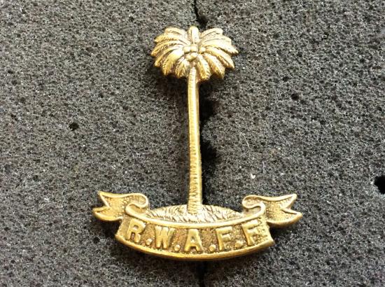 WW2 R.W.A.F.F brass collar badge by Dowler