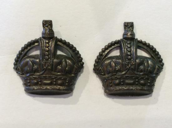 WW1/2 large bronze Majors Crowns, Matching pair