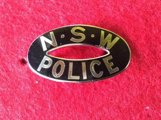 N.S.W POLICE metal Shoulder title by Parks Brisbane